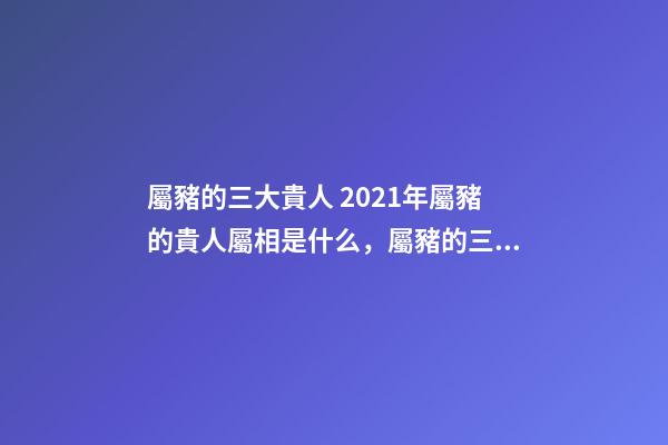 屬豬的三大貴人 2021年屬豬的貴人屬相是什么，屬豬的三大貴人-第1張-觀點-玄機派